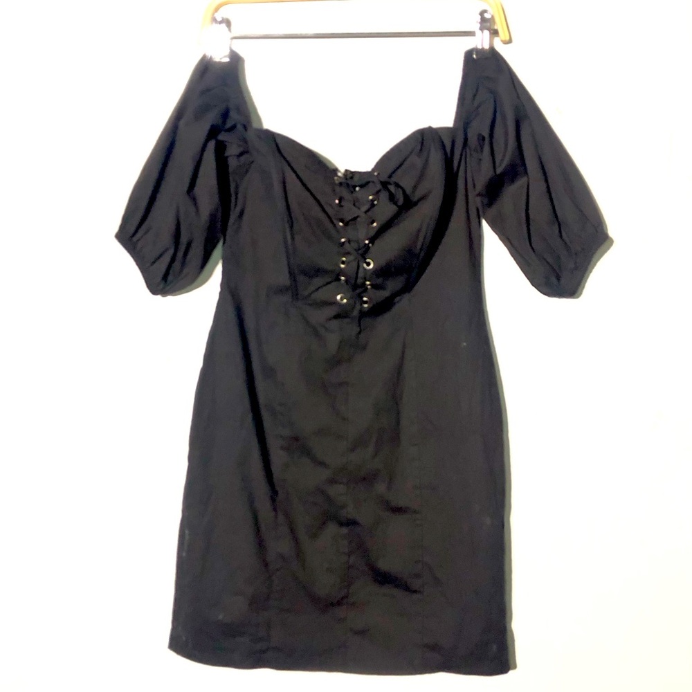 ASTR the Label Black Off-the-Shoulder Corset Mini Dress - Size S